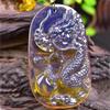 Pingente Peron Azul Purificação de Água Dominicana ao Vivo Corrente de Suéter Colar com Pingente de Pedra Original de Âmbar para Homens e Mulheres