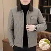 Abrigo de Algodón para Hombre Estilo Old Money con Cuello Revatible de Color Contrastante, Relleno de Seda de Morera, Acolchado, Otoño e Invierno, para Padres de Mediana Edad y Jóvenes, Ropa de Abrigo Cálida
