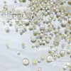 Rhinestones Redondos de Fondo Plano Serie de Tamaños Mixtos Decoraciones para Uñas, Populares en Xiaohongshu, Rhinestones para Uñas Portátiles DIY Venta al por Mayor