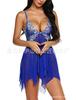 Amazon Europeia e Americana Transfronteiriça Lingerie Sexy Multicolorida de Renda Feminina Camisola Vestido Camisola de Malha Transparente