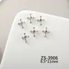 Accesorios para Uñas Cruz de Plata Pura Corazón de Cuervo, Estilo Versátil Retro Dulce y Genial, Decoraciones para Uñas Incrustadas de Diamantes