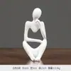 Mini figura de resina más vendida transfronteriza con efecto de pensamiento izquierdo-derecho, artesanía de figura abstracta nórdica, artículo de decoración de hogar de lujo de alta gama