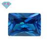 Gema Huagang rectangular en ángulo recto con forma de flor de coche, circonita azul marino profundo, piedra desnuda, gema artificial blanca, diamante desnudo con base puntiaguda CZ