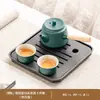 Conjunto de Chá Kung Fu de Cerâmica Preta Pequeno para Uso Doméstico, Bule e Xícara de Chá Cerâmicos para Uma Pessoa para Beber Individualmente em Hotel ou Dormitório
