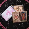 Cartas de Tarô Waite Mini Douradas Clássicas, 78 Cartas, Portátil e à Prova d'Água
