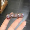 Presilha de Cabelo Simples com Strass e Pérolas para Arrumar o Cabelo da Testa, Presilha Bico de Pato para Mulheres, Piranha Lateral, Novo Acessório de Cabelo