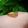 Anillo de Flor Dorada Chapado en Oro Arena Vietnamita Estilo Nuevo, Joyería Falsa Dorada, Anillo para Mujer, Artículo Caliente de Transmisión en Vivo Venta al por Mayor
