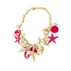 Collar Transfronterizo Europeo y Americano de Conchas y Estrellas de Mar, Cadena para Clavícula Personalizada y de Moda Estilo Vacaciones en la Playa, Joyería de Nicho con Diseño Único para Mujeres