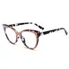 Nuevas Gafas Tr Multicolor Espejo Plano Ojo de Gato Europeo y Americano Cara Redonda Dama Espejo Plano Gafas Anti Luz Azul Montura para Miopía