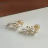 Clip para Oreja de Circonita Perla de Trigo Sin Perforaciones para Mujer en Otoño e Invierno, Exquisitos y Lujosos, Almohadilla de Disco de Bobina de Mosquito Indolora, Pendientes Versátiles