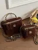 Bolso Cruzado para Mujer Nuevo 2026 con Acabado Mate, Bolso de Hombro Cruzado, Bolso Pequeño Tipo Caja con Cadena Estilo Chanel para Mujer