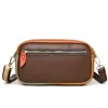 Bolso Cuadrado Pequeño de Cuero Genuino Transfronterizo Nuevo Cuero de Vaca de Primera Capa Moda Trendy Bolso Cruzado Verano Versátil Empalme Bolso de Hombro para Mujer
