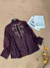 Nova Coleção Outono 2026: Nova Roupa Feminina Estilo Chinês, Camisa com Bordado Pesado, Blusa Versátil de Manga Longa em Jacquard de Tencel para Mulheres