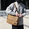Bolso cruzado para hombre de gran capacidad, lona, casual, bandolera, bolsa para estudiante, para ir a clase, práctico, resistente al desgaste, versátil, mochila