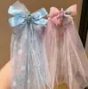 Pasador de Malla Extra Grande con Lazo para el Cabello, Pin de Tulle de Hada para la Parte Trasera de la Cabeza, Accesorio de Corona de Princesa de Alta Gama para Niñas