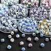 Aplicações Redondas Contas de Cerâmica 8mm Contas de Porcelana Azul e Branca Material para Pulseira DIY Contas Soltas de Cerâmica Saquinho Pulseira Acessórios Atacado
