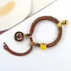 Pulsera Thangka Estilo Tíbet con Cinco Deidades de la Riqueza, Pulsera Tejida a Mano con Tara Verde y Cinco Santos, Pulsera Caja Gahu