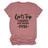 Viagem de Meninas Mais Barata Amazon Wish Site Independente Casual Simples Camiseta Feminina Gola Redonda Manga Curta