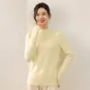 Top de punto para mujer, listo para usar, cuello alto medio, alta elasticidad, amigable con la piel, sin costuras, suave, corte ajustado, manga larga, capa base