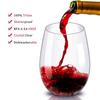 Copa de Vino de Plástico PET de 12 oz, Vaso para Jugo, Vaso para Ensalada, Copa de Vino Tinto Transparente con Forma de Huevo, Resistente a Roturas y Antirroturas, Transfronterizo
