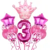 Set de Globos Digitales de Corona Transfronterizos en Varias Formas para Decoración Temática de Fiesta de Primer Cumpleaños Infantil Globos de Papel de Aluminio