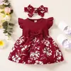 Ropa de bebé vestido de una pieza, mameluco de triángulo con lazo de encaje floral para bebé, mameluco de algodón de manga corta de 120g