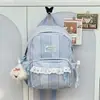 Mochila de Raya de Encaje Suave y Linda Estilo Nuevo Primavera y Verano para Mujer, Estilo Chica Dulce Fufu, Mochila Tesoro para Viajes Diarios en Color Morado Batata