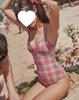 Traje de baño estilo ins 2025 retro francés niña dulce femenino conservador de una pieza pecho pequeño transfronterizo venta al por mayor traje de baño