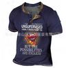 Camiseta de manga corta estampada de comercio exterior para hombre, camiseta de verano de manga corta con cuello redondo y botones de hip hop, top de moda para hombre, 2023