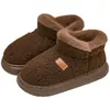 Pantuflas de algodón de caña alta con talón cerrado para mujer, para usar en exteriores en invierno, forro polar tipo teddy con acolchado adicional para abrigar, suela gruesa antideslizante, para la casa y la nieve, zapatos de algodón esponjosos