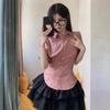 Camisa de Manga Corta Estilizadora de Cintura Pure Desire para Mujer, Estilo Universitario Japonés de Verano con un Diseño Único, Corte Entallado, Favorecedor, Top JK Chica Spicy