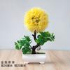 Plantas pequenas em vasos, flores falsas, pequenas árvores, grama, bola, bonsai, casa, sala de estar, mesa, decorações, pequenos ornamentos, terno
