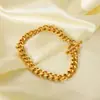 Estilo INS Tendencia Hebilla de Nutria Acero Inoxidable Pulido Redondo Pulsera Cubana Celebridad de Internet Explosivo Simple Pulsera de Acero de Titanio Oro de 18 Quilates Pulsera