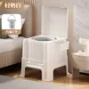Inodoro de Plástico Desmontable para Ancianos, Orinal para Adultos, Taburete de Inodoro para Pacientes Discapacitados, Escupidera Taburete Anti-Olor para Mujeres Postparto