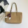 Bolsa de mano de alta calidad para mujer, gran capacidad, estilo coreano, con detalle de cinta, vintage y a la moda, adecuada para ir al trabajo, bolso de hombro, bolsa de cuero PU de calidad de exportación