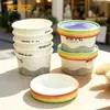 Copos de Papel de 4oz Atacado Copos Descartáveis Personalizados para Sorvete com Tampas de Papel Espessado, Podem Ser Combinados com Colheres