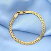 Los fabricantes suministran joyería de plata DIY, joyería de moda europea y coreana, pulsera de látigo lateral de oro amarillo de 18k de imitación de 5 mm