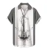 Verano Europa y Estados Unidos transfronterizo hombres tendencia casual camisa de manga corta Hawaii impresión digital 3D venta caliente hombres nuevo