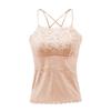 Nueva almohadilla de pecho de látex con forro de seda de verano para mujer, chaleco tipo cabestrillo, ropa interior sexy de encaje con espalda descubierta para mujer, ropa exterior