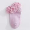 Calcetines nuevos de primavera y otoño para niños 2021 Calcetines de encaje de doble capa para niñas Calcetines para bebé de color sólido Calcetines de baile para estudiantes