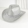 Acessórios de Pérola Chapéu de Cowboy Ocidental Chapéu para Circunferência de Cabeça Grande para Uso Externo Chapéu de Coco Estilo Europeu e Americano para Mulheres Chapéu de Jazz Versátil para Homens