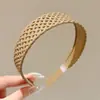 Diadema vintage de lunares plisada de ala ancha para mujer, casual y única, con un toque de alta gama, diadema versátil que hace que la cabeza se vea más alta y el rostro parezca más pequeño
