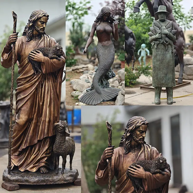 铸铜美人鱼户外摆件