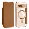 Modelo Popular Europeo y Americano Adecuado para Google Pixle8A Estuche Magnético de Cuero Tipo Tarjeta con Tapa Pixel9A Escudo Dorado Estuche Protector para Negocios
