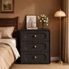 Mesa de Cabeceira Preta Retrô Francesa com Três Gavetas Pequeno Apartamento Armário Gaveta de Grande Capacidade Armário Pequeno Simples Moderno ao Lado da Cama