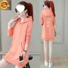 Moda Otoño e Invierno Tallas Grandes Holgado Adelgazante Longitud Media Sudadera para Mujer Casual Forrada de Polar Engrosada con Capucha Vestido Pulóver