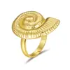 Anel Flor de Aço Inoxidável Dourado Retro Europeu e Americano para Mulheres Simples 18K Design de Nicho Anel de Coração com Pressão de Óleo