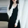 2026 Verano Nuevo Estilo Cárdigan Malla Camisa de Aire Acondicionado para Mujer Mangas Murciélago Chal Abrigo Cárdigan Top de Punto Fino