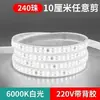 Tira de Luz Recubierta de Goma de 220V, Alto Voltaje, Sin Driver, Ultra Brillante, Autoadhesiva, Parche Exterior Empotrado, Tira de Luz para Techo de Hogar y Gabinete de Vino
