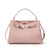 Bolso de Mujer de Cuero Genuino, Simple y Elegante, Bolso de Mano Tipo Kelly de Gama Alta, Nuevo Modelo 2026, Bolso de Mujer Más Vendido, Bolso de Hombro de Piel de Vaca Suave